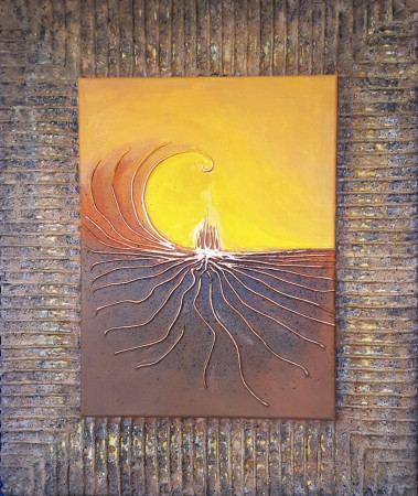 Transito temporale.   (tecn. mista acrilico-polim. su tela mis. cm. 50x60)  2024